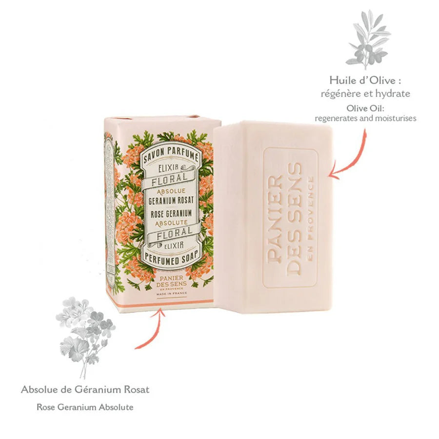 Savon solide Géranium Rosat - végétal 150g