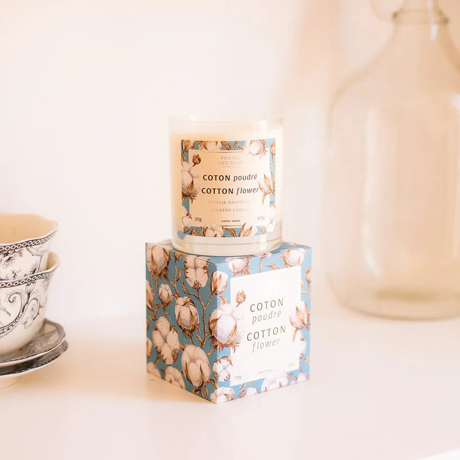 Bougie parfumée Coton Poudré - cire végétale 275g