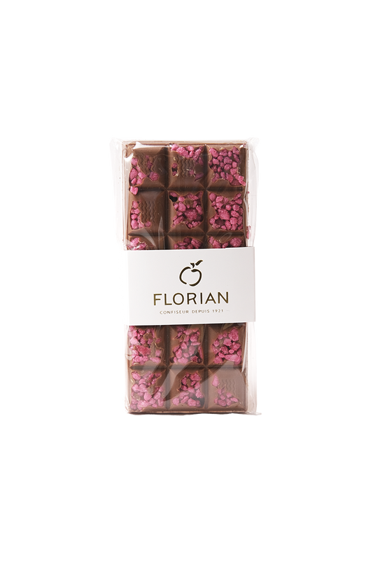 Tablette de chocolat au lait à la rose 100g