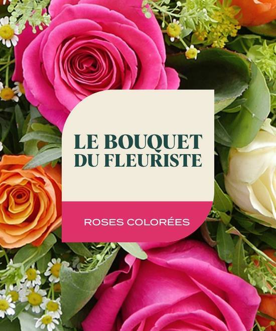 Bouquet du fleuriste rose coloré